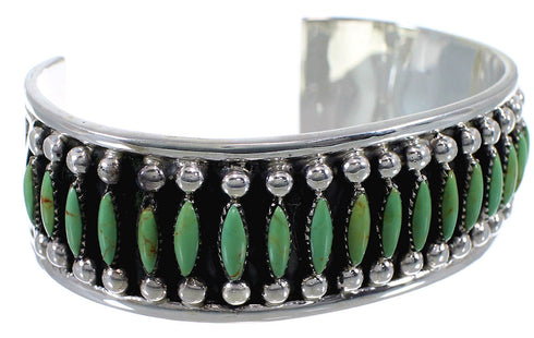 Silver Turquoise Southwest Needlepoint Cuff Bracelet Jewelry CX47700