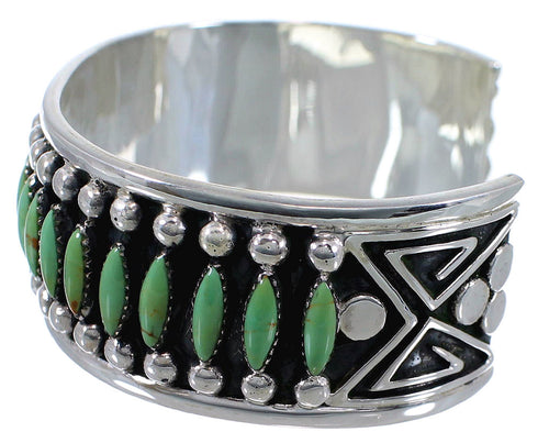 Silver Turquoise Southwest Needlepoint Cuff Bracelet Jewelry CX47700