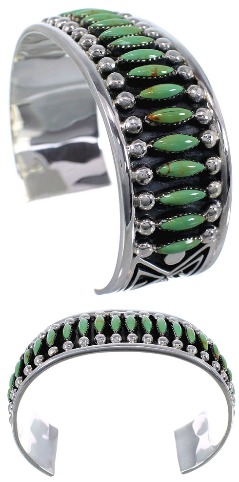 Silver Turquoise Southwest Needlepoint Cuff Bracelet Jewelry CX47700