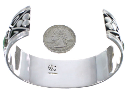 Silver Turquoise Southwest Needlepoint Cuff Bracelet Jewelry CX47700