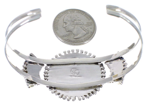 Needlepoint Turquoise Southwest Sterling Silver Cuff Bracelet CX47784