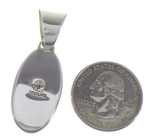 Turquoise Inlay Silver Pendant AX49354