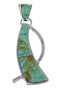Turquoise Inlay Southwestern Silver Pendant AX49364