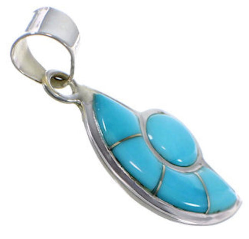 Turquoise Inlay Sterling Silver Pendant AX49417