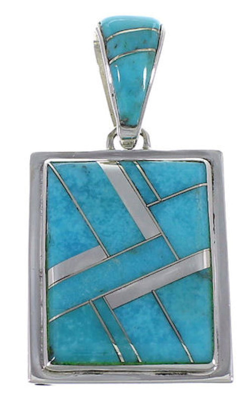 Turquoise Silver Reversible Pendant AX49431