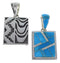 Silver And Turquoise Reversible Pendant AX49432