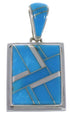 Silver And Turquoise Reversible Pendant AX49432