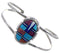 Turquoise Multicolor Inlay Sterling Silver Cuff Bracelet AS29286