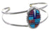 Turquoise Multicolor Inlay Sterling Silver Cuff Bracelet AS29286