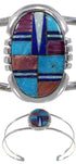 Turquoise Multicolor Inlay Sterling Silver Cuff Bracelet AS29286