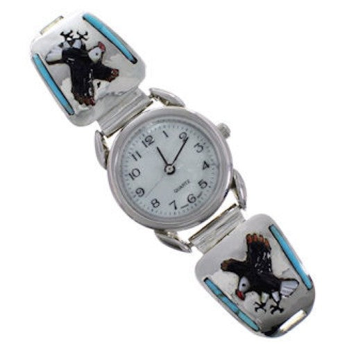 Genuine Sterling Silver Multicolor Eagle Watch EX47994