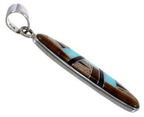 Sterling Silver Turquoise Multicolor Jewelry Slide Pendant DS39415