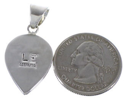 Black Jade Multicolor Inlay Sterling Silver Jewelry Pendant NS42663