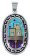Multicolor Native American Pueblo Or Village Design Pendant TS56702