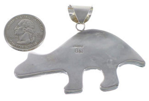 Sterling Silver Turquoise Multicolor Bear Slide Pendant DS39222
