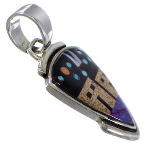 Silver Jewelry Native American Design Multicolor Pendant HS41080