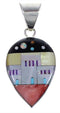 Sterling Silver Native American Designs Multistone Pendant RS41024