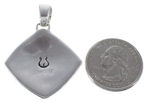 Multicolor Silver Native American Village Design Pendant HS41059