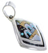 Native American Village Design Silver Multistone Pendant RS43861