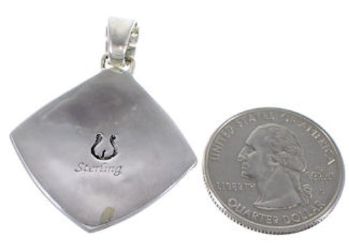 Native American Village Design Silver Multistone Pendant RS43861