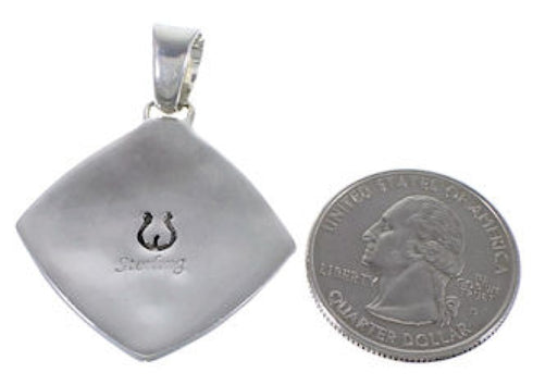 Silver Multistone Native American Village Design Pendant HS41070