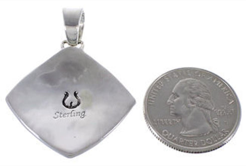 Multistone Jewelry Native American Design Silver Pendant HS41067