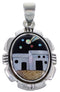 Picture Rock Multicolor Silver Native American Design Pendant RS41031