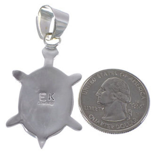 Multicolor Inlay Turtle Pendant Southwest Village Design TS56638