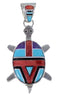 Multicolor Jewelry Turtle Sterling Silver Pendant AS35200