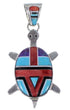 Multicolor Jewelry Turtle Sterling Silver Pendant AS35200