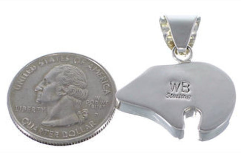 Multicolor Mother Of Pearl Sterling Silver Bear Slide Pendant RS40997