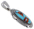 Genuine Sterling Silver And Turquoise Multicolor Inlay Pendant DS39498