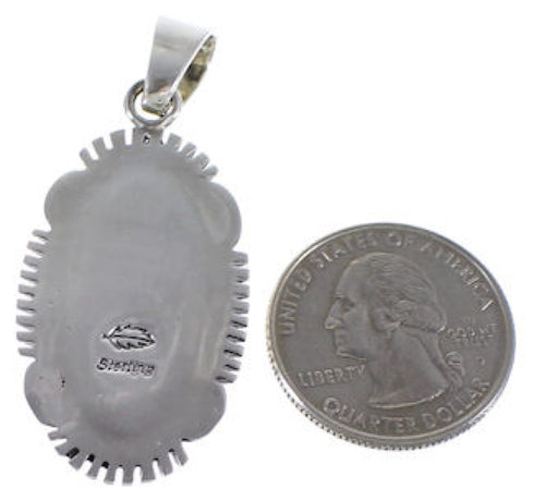 Genuine Sterling Silver And Turquoise Multicolor Inlay Pendant DS39498