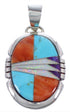 Genuine Sterling Silver Turquoise Opal And Multicolor Pendant DS39487