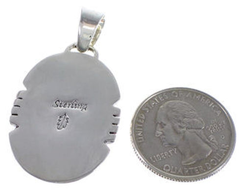 Genuine Sterling Silver Turquoise Opal And Multicolor Pendant DS39487