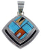 Multicolor Inlay Genuine Sterling Silver Pendant RS42810