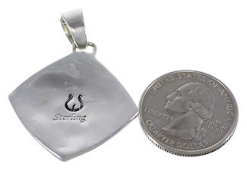 Multicolor Inlay Genuine Sterling Silver Pendant RS42810