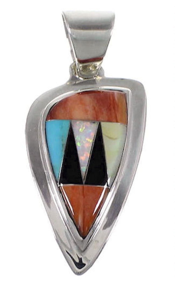 Sterling Silver Oyster Shell And Multicolor Slide Pendant RS45679