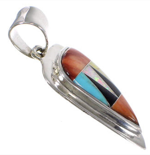 Sterling Silver Oyster Shell And Multicolor Slide Pendant RS45679