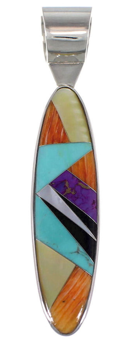 Southwest Jewelry Multicolor Jewelry Sterling Silver Pendant NS51428