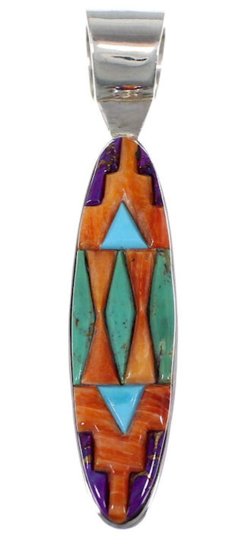 Turquoise And Multicolor Jewelry Sterling Silver Pendant AS34373