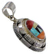 Sterling Silver Multicolor Inlay Jewelry Pendant AS34496