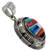 Genuine Sterling Silver And Multicolor Inlay Pendant AS34502