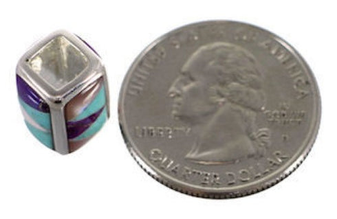 Turquoise Multicolor Jewelry Sterling Silver Bead Pendant HS38840