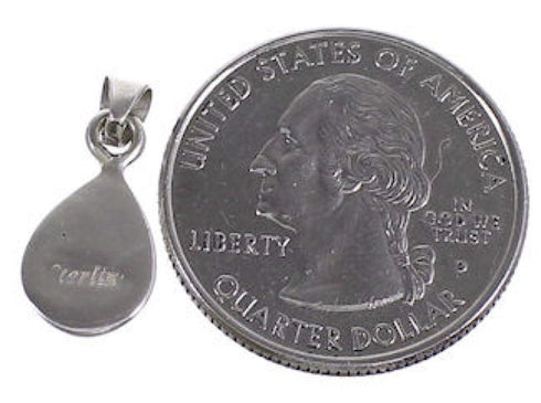 Multicolor Inlay And Sterling Silver Tear Drop Pendant Jewelry NS44180