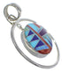 Multicolor Inlay And Sterling Silver Pendant DS53842