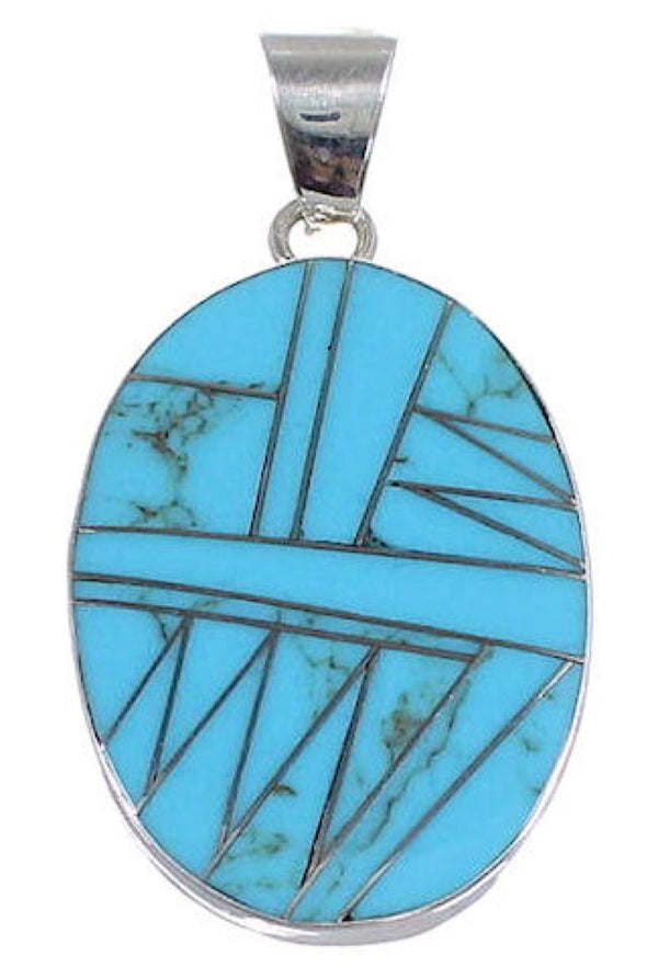 Sterling Silver And Turquoise Jewelry Inlay Pendant RS31936