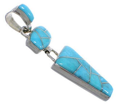 Turquoise Inlay And Genuine Sterling Silver Pendant HS54891