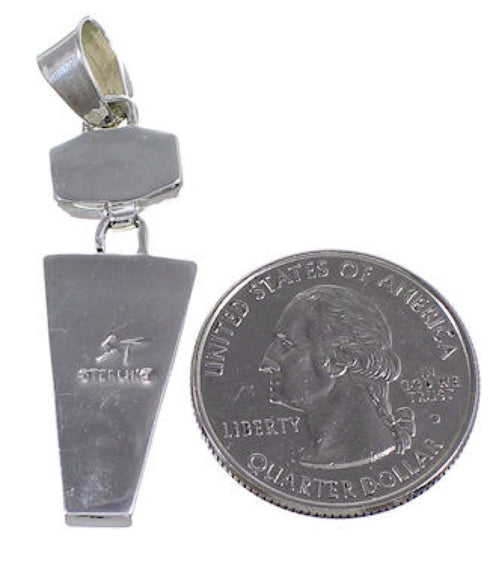 Turquoise Inlay And Genuine Sterling Silver Pendant HS54891