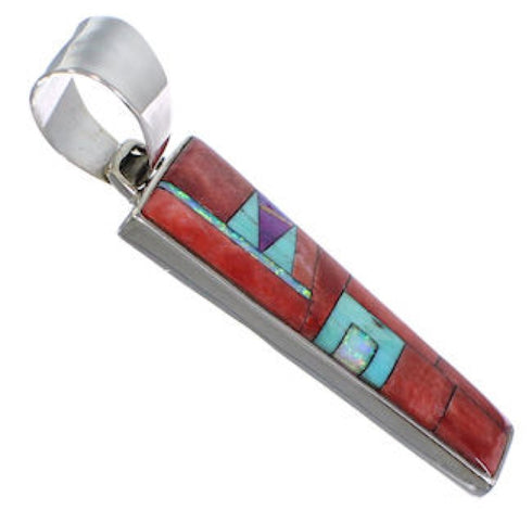 Red Oyster Shell Multicolor Sterling Silver Jewelry Pendant AS34471
